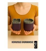 Kokusuz Dumansız Küllük - 2 li Küllük Seti Kafe Küllüğü Restoran Küllüğü Masaüstü Küllük