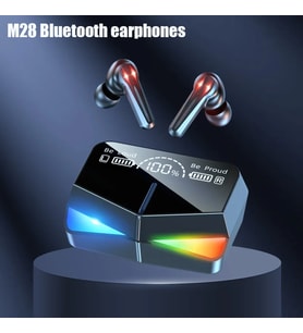 M28 Kablosuz Kulaklık Bluetooth Kulaklıklar Tws Stereo Dokunmatik Kontrol Siyah