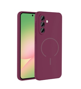 Galaxy A56 Kılıf Kamera Çıkıntılı Magsafe Şarj Özellikli Lüx Meta Kapak (Mürdüm)