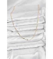 CM 14K Gold Renk Pirinç Ataç Zincir 60 cm Kadın Kolye 5886 - HUOBPS8455-5708