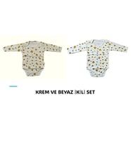 MİLAYS BABY ARI DESEN ÇOCUK BEBEK BODY İKİLİ SET. (. 1-3-6-9 AY)(1- 1,5 -2 -3 YAŞ) %100 PAMUK