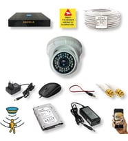 1 KAMERALI SET - HAREKET ALGILAYAN GECE GÖRÜŞLÜ 36 IR LED 5MP SONY LENSLİ 1080P FULL HD DOME İÇ MEKAN GÜVENLİK KAMERASI SETİ D136B