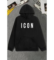 Unisex Icon Baskılı Sweatshirt (Siyah)