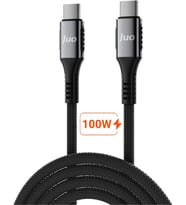 100W 5A E-Mark Çipli PD Type-C to Type-C Örgülü Hızlı Şarj ve Data Kablosu 2 Metre