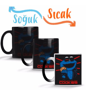 Cookie Monster The Cookienator Sihirli Kupa Bardak Porselen