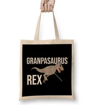 Funny Grandpasaurus Rex T-Rex Grandpa Dinosaur Bez Çanta Uzun Saplı