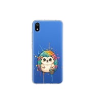 Redmi 7A ile Uyumlu Splash Kirpi Tasarımlı Şeffaf Silikon Kılıf
