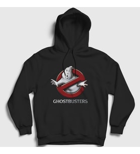 Presmono Unisex Siyah Logo Film Hayalet Avcıları Ghostbusters Kapüşonlu Sweatshirt 245343tt