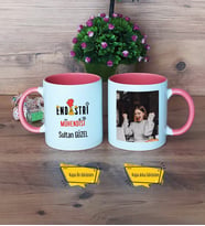 Endüstri Mühendisi Kupa Bardak Pembe Fotoğraflı Mühendisler Günü Hediyesi