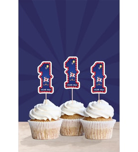 Lunapark Temalı * 1 (bir) Yaşında Cupcake Süsü '10lu