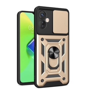 İnfinix Hot 30 4G Kılıf Pars Lens Yüzüklü Silikon - Gold
