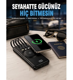 Kompakt Tasarım, Güçlü Performans – 10000mAh Kablosuz Powerbank