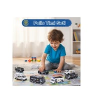 6'lı Metal Polis Arabası Seti - Diecast Oyuncak Polis Timi - Dayanıklı Alaşım Model Araçlar