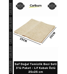 Özel Üretim Ekolojik Mutfak Saf Doğal Temizlik Bezi Seti 3'lü Paket Lif Kabak Özlü 25x25 cm
