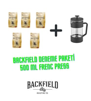 Backfield Roasting Co. Filtre Kahve Deneme Paketi 85grx5 adet + French Press