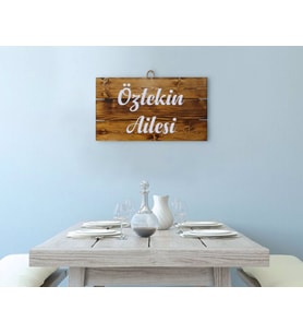 BK Gift Kişiye Özel İsimli Ailesi Tasarımlı Ahşap Palet Tablo