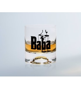 BK Gift Kişiye Özel Renkli Baskılı Godfather Baba Tasarımlı Viski Bardağı-5 (Beyaz)