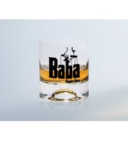 BK Gift Kişiye Özel Renkli Baskılı Godfather Baba Tasarımlı Viski Bardağı-5 (Beyaz)