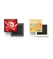 Buzdolap Magnetleri - Tunus Bayrağı ve Paper Cut Tema - 2'li Set Magneti