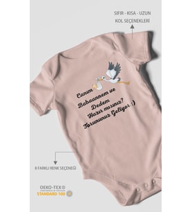 Canım Babannem ve Dedem Hazır Mısınız? Baskılı Bebek Zıbını – Çıtçıtlı Body  %100 Pamuk Kısa Kol