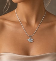 Zirkon Taşlı Kuş Figürlü İtalyan Zincir Kolye