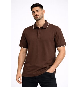 Turbulance Polo Yaka Kısa Kol Erkek Yaka Detay Tişört - 7603