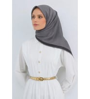 Lesscarves Çift Taraflı Düz Pamuk İpek Eşarp LS2200