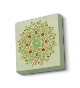 Rumi Desen Baskılı Doğaltaş  Magnet(KD-089)Buzdolabı Süsü