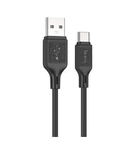 HOCO X90 USB to Type-C 3A Silikon Hızlı Şarj ve Data Kablosu (Siyah)