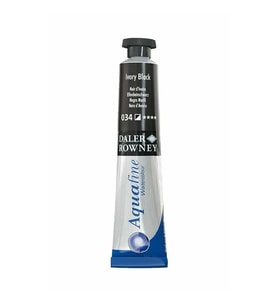 Daler Rowney Aquafine Tüp Sulu Boya 8ml 034 Ivory Black