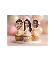Fotoğraflı Doğum Günü Cupcake Pasta Süsü (10 Adet)