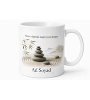 Zen Bahçesi Temalı Baskılı Kupa Bardak Porselen Hediye Mug