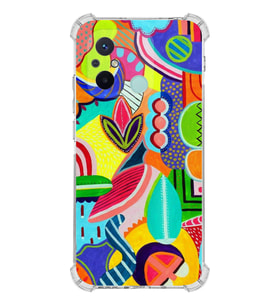 PrintiFy Xiaomi Redmi 12C Uyumlu Retro Color 6 Baskılı Şeffaf Köşe Korumalı Antişok Kılıf