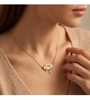 Kişiye Özel Tasarım Dudak (Lip) Kolye 925K Gümüş (Gold)