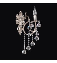 Avize Çarşısı, Tila Duvar Aplik, Kristal Taşlı, Gümüş Renk Metal Gövde, Tekli Aplik, BS.0158-59-19 Z