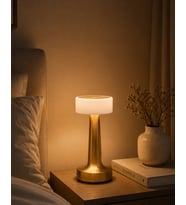 Gold Kare Led Masa Lambası Şarjlı Dimmer Kontrollü Dekoratif Işık