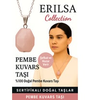 Sertifikalı Fasetli Pembe Kuvars Doğal Taş Kolye – Şefkat Huzur Aşk ve Enerji Taşı (Çok Renkli)