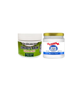 Çörek Otu Kremi Orta Boy Ağrı Kremi 100 ml Krem + Snow Kitten Menthol Balm 50 ml / Sırt Bel Kas Diz Dirsek İskelet Eklem Ağrılarına Masaj Seti