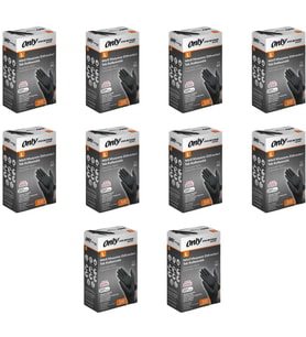 Only Evo Beyond Siyah Pudrasız Nitril Eldiven - Muayne İş Eldiveni - Large - 100'lü 10 Paket