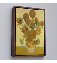 Çerçeveli Vincent Van Gogh - Ayçiçekleri Tablo (Siyah)