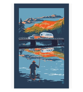 Retro Airstream Seyahat Afişi Tablo Ahşap Poster Dekoratif