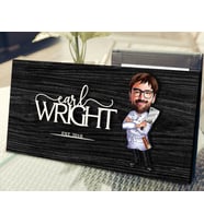 BK Gift Kişiye Özel Erkek Şef Karikatürlü Kabartma Figürlü Ahşap Tablo, Duvar Dekoru, Arkadaşa Hediye, Özel Tasarım Ev Hediyesi-4 (Siyah)
