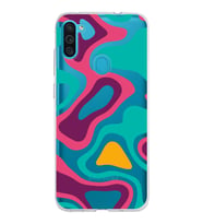 Samsung Galaxy M11 Kapak Renkli Desen Tasarımlı Şeffaf Silikon Kılıf