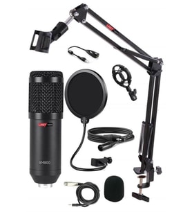 Lastvoice BM800XLR Condenser Mikrofon + Shock Mount + Stand + Pop Filtre