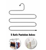 Mithra Life Metal 5 katlı Pantolon Eşarp Askısı MIT1029 (Gri)
