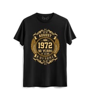 Vintage Gold Awesome Series August 1972 Siyah Tshirt