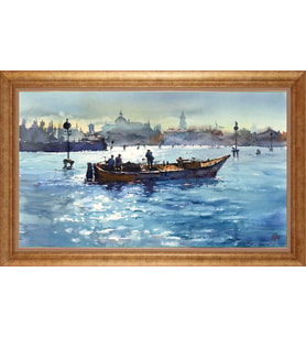 EV İŞYERİ OFİS İÇİN ALTIN ÇERÇEVELİ PASPARTULU TABLO VB699