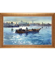 EV İŞYERİ OFİS İÇİN ALTIN ÇERÇEVELİ PASPARTULU TABLO VB699
