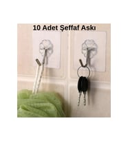 10’lu Şeffaf Yapışkanlı Duvar Askısı, Çok Amaçlı