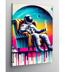 Kanvas Tablo Uzay Koltuğunda Astronot